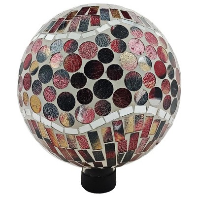 Very Cool Stuff Mosaic Glass Gazing Globe with Hanging Chain, Copper Penny Wave Tile, 10in
