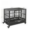 VisioGear 36" Dog Crate, Metal Cage Kennel with Lockable Wheels, Double Door and Removable Tray, Gray, 36.3"*24.5"*29.5" - 3 of 4