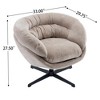 Ridstar Upholstered Modern Metal Chenille & Accent Chair with Cushion, Fluid 360 Degree Swivel For Reading, Living Room-Brown - 2 of 4