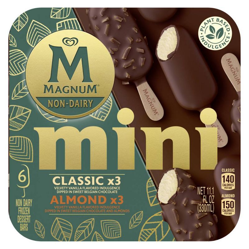 Magnum Non-Dairy Classic + Almond Mini Frozen Dessert Bars - 11.1 fl oz/6pk, 3 of 9