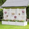 Wooakway 24" × 71" White PVC Raised Garden Planter Box with Trellis Privacy Screen - 2 of 4