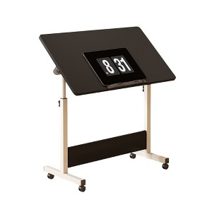 Small Standing Desk Adjustable Height Mobile Stand Up Desk With Wheels Portable Home Office Computer Workstations For Sitting And Standing - 1 of 4