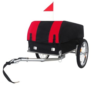 Whisen Heavy-Duty Bike Cargo Trailer with Removable Waterproof Cover with 88 lbs Capacity, 16" All-Terrain Wheels - 1 of 4