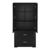 Akoasm 63.2 in. H Black Tall Bathroom Storage Cabinet with Two Doors and Drawers & Adjustable Shelf - 4 of 4