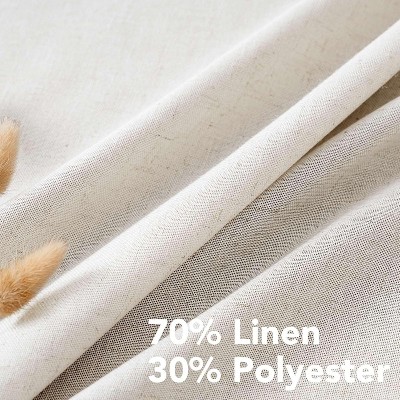 H.Versailtex Linen Curtains Nickel Grommet Energy Saving Light Filtering Semi Sheer Curtain TERRACOTTA 52W x 96L