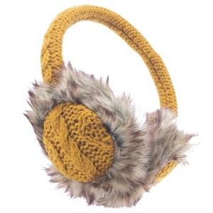 Cable Knit Adjustable Earmuffs With Faux Fur_Nirvanna Designs - 1 of 4