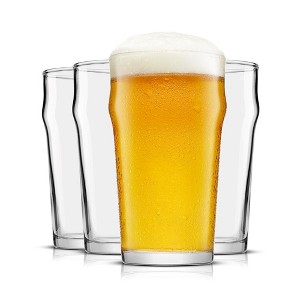 JoyJolt Grant Beer Glasses - Set of 4 - Traditional Pub Glass 1.2 Pint Capacity Beer Glass  - 19 oz - 1 of 4