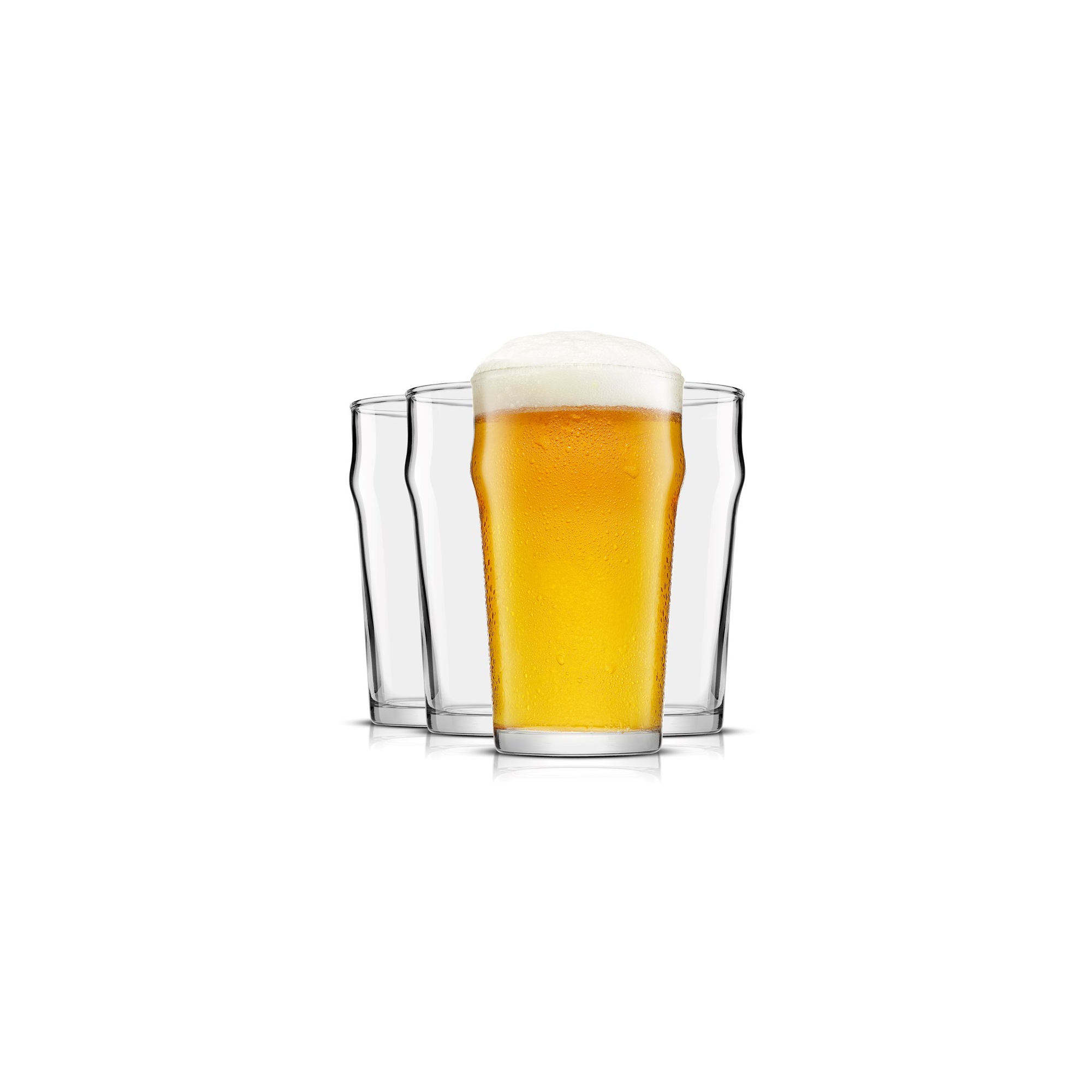 JoyJolt Grant Beer Glasses - Set of 4 - Traditional Pub Glass 1.2 Pint Capacity Beer Glass - 19 oz