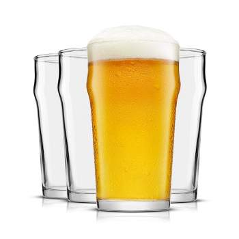 JoyJolt Grant Beer Glasses - Set of 4 - Traditional Pub Glass 1.2 Pint Capacity Beer Glass  - 19 oz