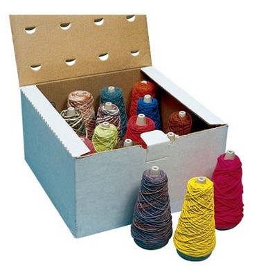 Pacon Economy Novelty Yarn with Dispenser Box, Assorted Color, 4 oz, set of 16