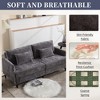 MOONMISS Mid Century Modern chenille Fabric Upholstered Loveseat sofa, for Living Room,Brown wood feet sofa for Bedroom,Reading - 2 of 4