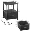 VECELO Nightstand with USB Ports and Outlets, Bedside Tables  with Storage & Drawers for Bedroom, Living Room - 2 of 4
