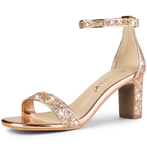 Rose gold peep toe heels online