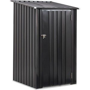 Outdoor Storage Shed, 3 x 3 FT Metal Steel Garden Shed with Single Lockable Door, Small Shed Outdoor Steel Utility Tool Shed for Backyard Garden Lawn - 1 of 4