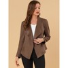 Allegra K Women's Faux Suede Lapel Draped Outwear Open Front Jacket - 2 of 4