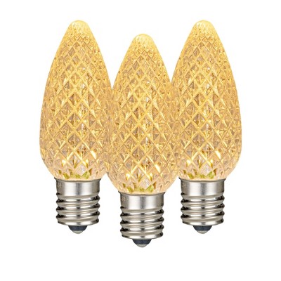 Novelty Lights C7 LED Faceted Christmas Replacement Bulbs Dimmable 25 Pack
