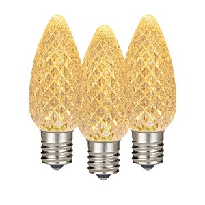 Novelty Lights C7 LED Faceted Christmas Replacement Bulbs Dimmable 25 Pack - 1 of 4