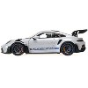 2022 Porsche 911 (992) GT3 RS "Weissach Package" Gray Metallic with Blue Accents Limited Ed 1/18 Diecast Model Car by Minichamps - image 2 of 4