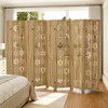 Wooakway Rustic Folding Wood Room Divider Vintage Freestand Privacy Screen for Room Seperation Living Room Bedroom Office Room - 2 of 4