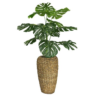 48" Artificial Monstera Plant in Urn Basket - LCG Florals