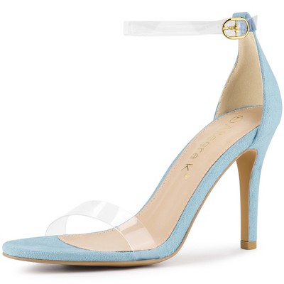 Allegra K Women's Clear Ankle Strap Stiletto Heel Open Toe Sandals