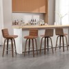 Bekrvio 26"/29" Swivel Bar Stools Set of 1/2/3/4, Faux Leather Upholstered Counter Chairs with Wood Legs, Mid-Century Seating for Kitchen Island - 2 of 4