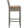 Modway Conduit Outdoor Patio Wicker Rattan Bar Stool - Light Gray Mocha - 2 of 3