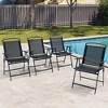 Crestlive Products Set of 4 Patio Folding Chairs 4-Pack Dining Chairs Outdoor Portable Sling with Armrest - 2 of 4