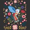 Men's Design By Humans Folk Art Inspired Hummingbird With A Flurry Of Flowers By LittleBunnySunshine T-Shirt - 2 of 4