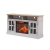 58" Fireplace TV Stand for TVs up to 70", Entertainment Center with 23" Electric Fireplace, Media Console with Storage and Glass Doors for Living Room - 3 of 4
