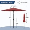 Patio Umbrella 9ft, Table Umbrella Outdoor Patio UV Protection with Crank Lift & Push Button Tilt, 8 Sturdy Ribs for Yard, Deck, Pool - 4 of 4