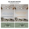Siljoy 52-in Nickel Ceiling Fan with Nickel or Oak Color Blades Ceiling Fan With Light-Remote Included - 3 of 4