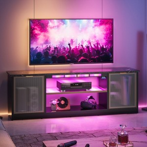 Bestier 57" Gaming Entertainment Center for PS5 with LED TV Stand for up to 65" TVs with Storage Cabinets & Adjustable Shelf - 1 of 4