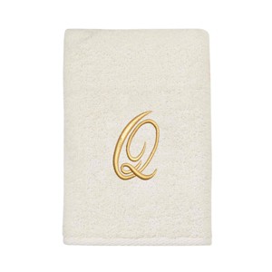 Avanti  Ivory with Gold Script Monogram Hand Towel Letter   Q - 1 of 3
