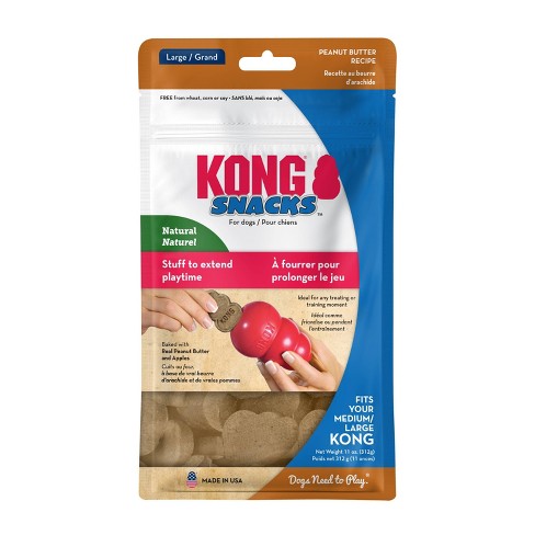 KONG - Classic Dog Toys with Easy Treat Peanut Butter Dog Treats, 8 Ounce -  for X-Small Dogs
