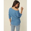 Seta T Women's V Neck Waffle Knit Long Sleeve Casual Tunic Blouses - 4 of 4