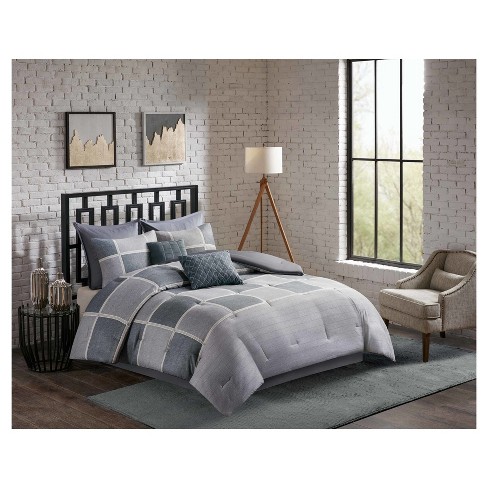 Gray Herringbone Austin Comforter Set 8pc Target