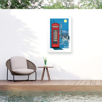 Trademark Fine Art - Jill White Telephone Box In The Dark Matted Framed Art