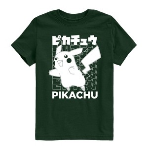 Boys' - Pokémon - Pikachu Kanji Short Sleeve Graphic T-Shirt - 1 of 3