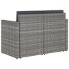 vidaXL 2 Seater Sofa Couch with Cushions Patio Wicker Love Seat PE Rattan - Gray - 4 of 4