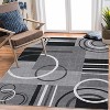Geometric Abstract Washable Rug - Non-Slip Ultra-Thin Modern Carpet for Living Room, Bedroom, Dining Room - Stain Resistant - 2 of 4