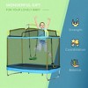 3-in-1 Kids Trampoline with Safety Net, Gymnastics Bar & Swing, Blue - 4 of 4