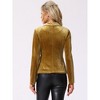 INSPIRE CHIC Women's Notched Lapel Vintage Office Button Front Velvet Blazer - 4 of 4