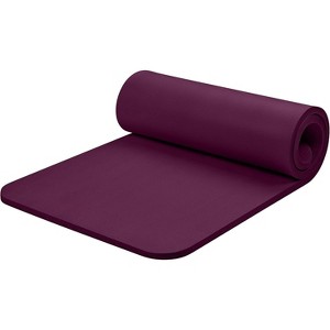 1-Inch Thick Yoga Mat, Non-Slip Exercise Mat with Nylon Strap for Fitness Workouts for Men & Women - 1 of 4