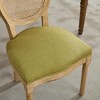 TIRAMISUBEST Vintage French Style Dining Chairs Set of 2, Kitchen Chairs with Linen Upholstered Seat and Rattan Back - 4 of 4