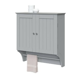 RiverRidge Ashland Two-Door Bathroom and Laundry Wall Mount Storage Medicine Cabinet with Towel Bar - 1 of 4