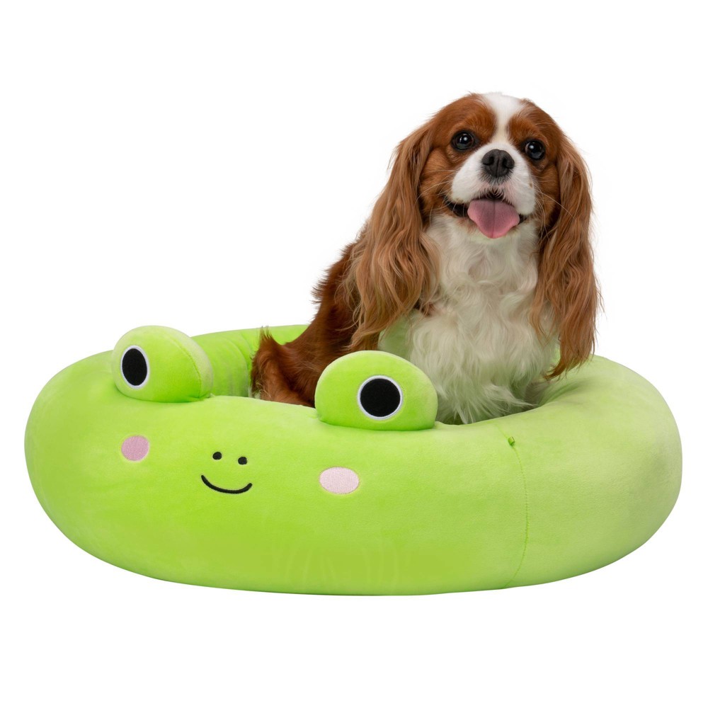 Squishmallows Wendy The Frog Cat and Dog Bolster Bed