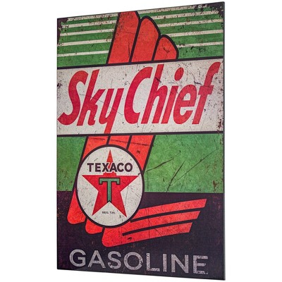 Sky Chief Texaco Gasoline Metal Sign Black/Red/Green - Crystal Art Gallery