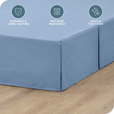 Coronet Blue Twin Polyester Pleated Bed Skirt with 15" Drop