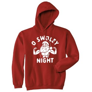 O Swoley Night Adult Hoodie Funny Xmas Buff Ripped Santa Claus Joke Hooded Sweatshirt - Crazy Dog Hoodie - 1 of 4